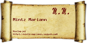 Mintz Mariann névjegykártya